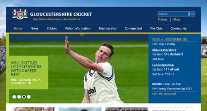 Gloucestershire Cricket homepage featuring match fixtures, news and club updates