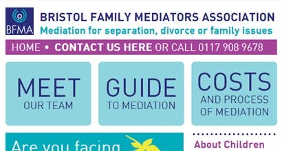Bristol Family Mediators website with clear service guidance and contact information for families
