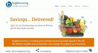 Brightsourcing website highlighting consultancy services and project support
